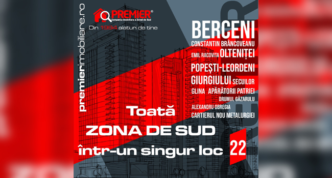 PREMIER IMOBILIARE  readuce in atentia publicului larg conceptul TOATA ZONA DE SUD INTR-UN SINGUR LOC !