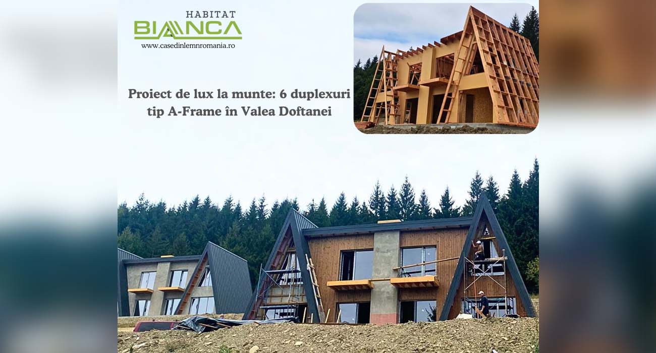 Proiect de lux la munte: 6 duplexuri tip A-Frame în Valea Doftanei