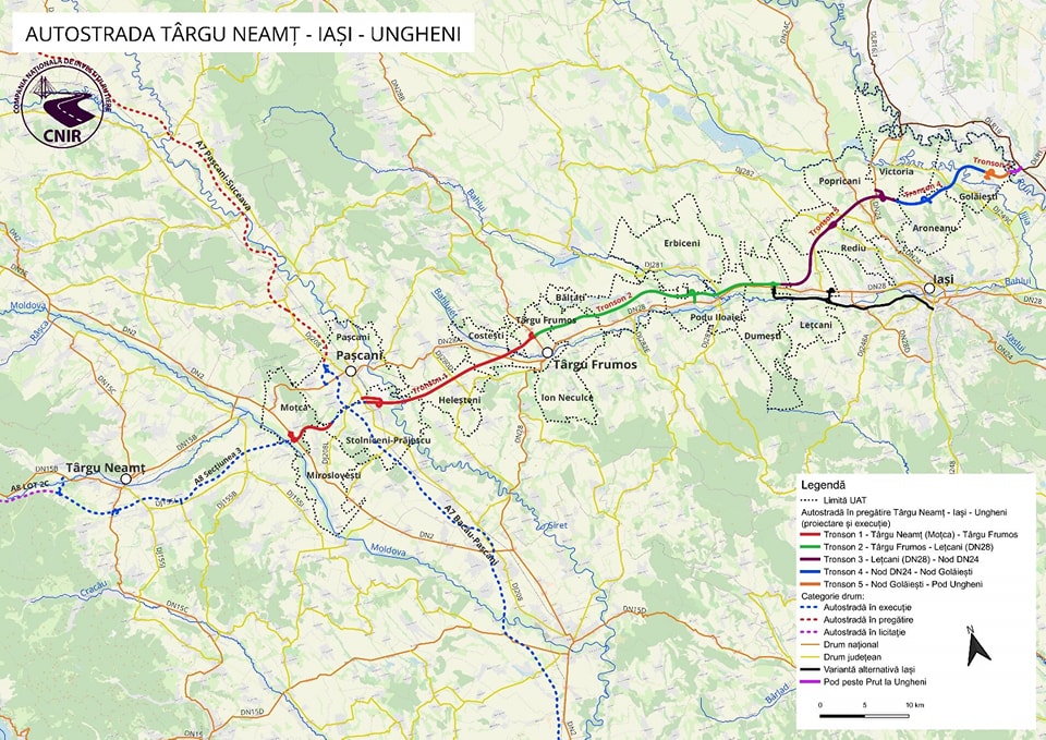 Autostrada Unirii: Va intra in licitatie contractul pentru tronsonul 1 Tg Neamt – Tg Frumos