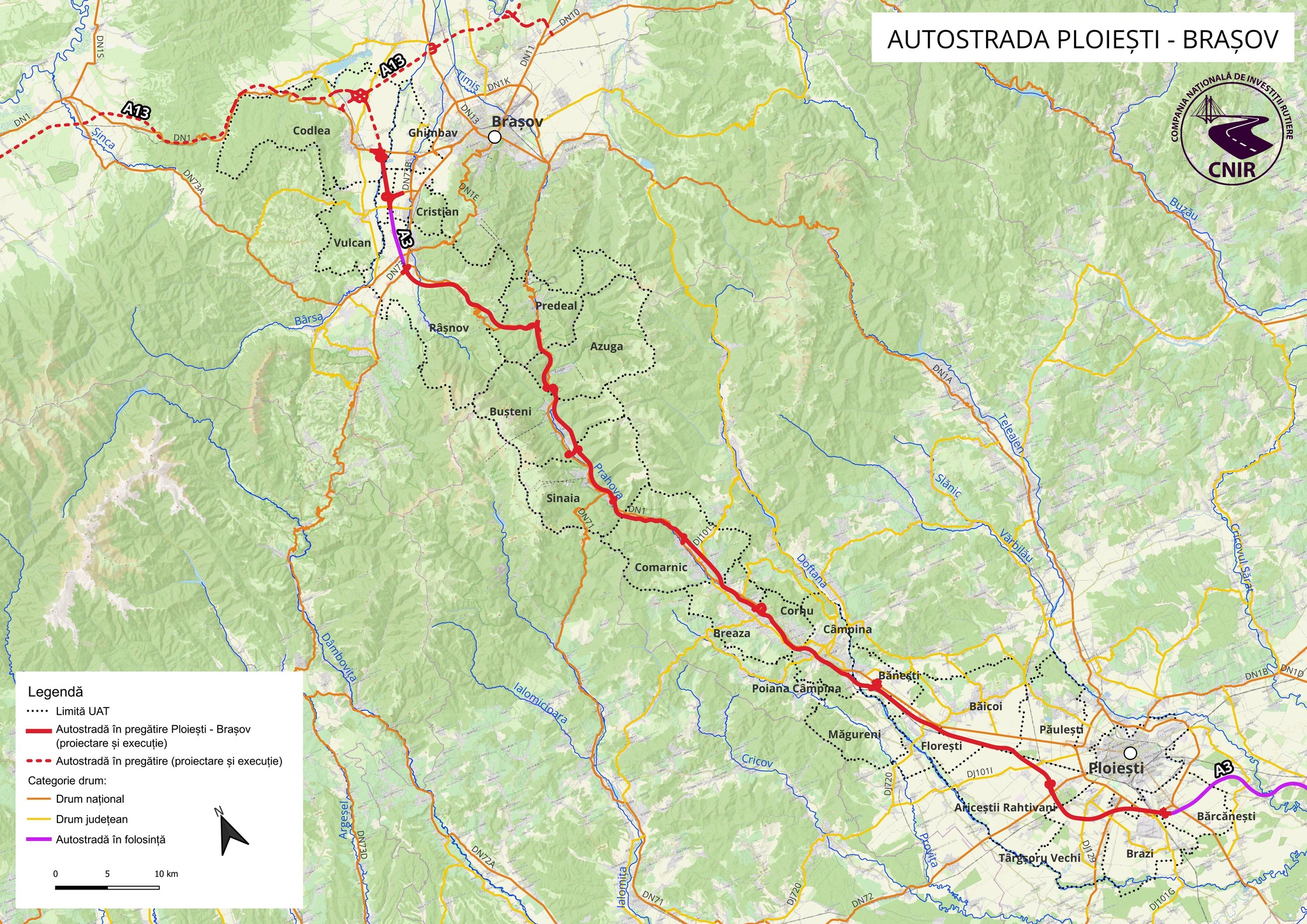 Autostrada A3 Ploiesti – Brasov: CNIR a preluat contractul pentru completarea SF-ului