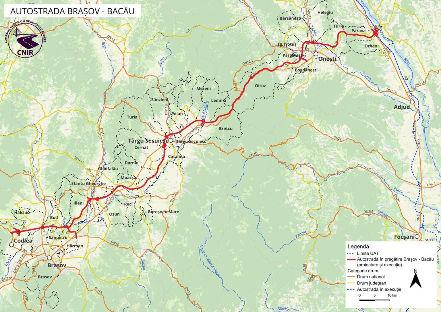 Autostrada A13 Brasov – Bacau: Traseul viitoarei autostrazi va trebui modificat