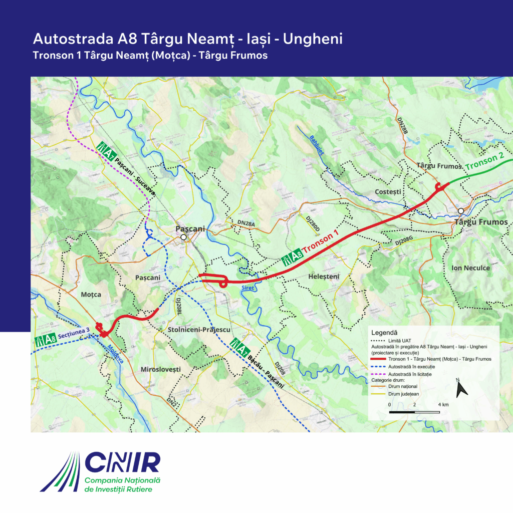 Autostrada A8 Tg Neamt – Ungheni: A fost ales constructorul pentru primul tronson